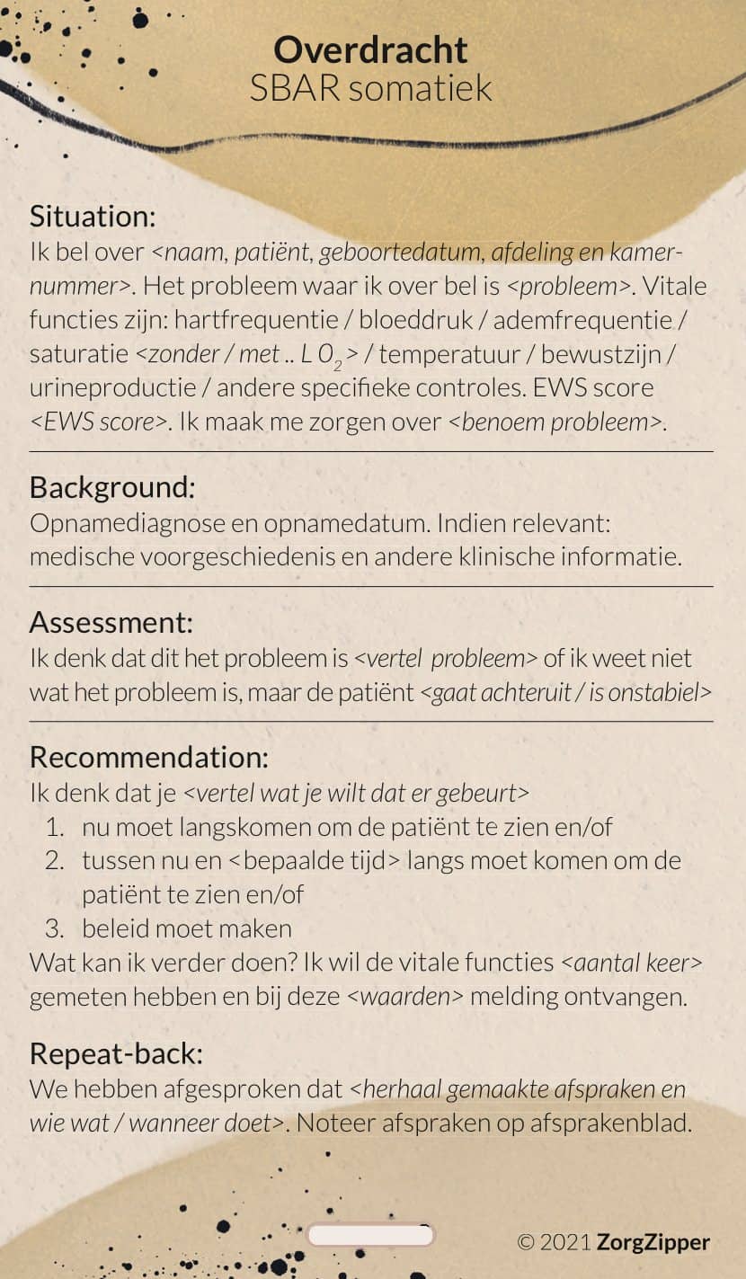 Overdracht: SBAR
